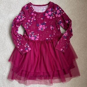Carter's toddler girls Burgundy Floral tutu Dress 4T